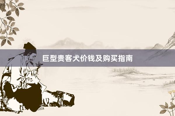 巨型贵客犬价钱及购买指南