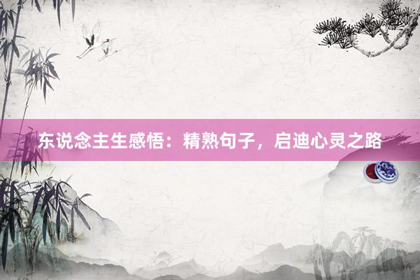 东说念主生感悟：精熟句子，启迪心灵之路